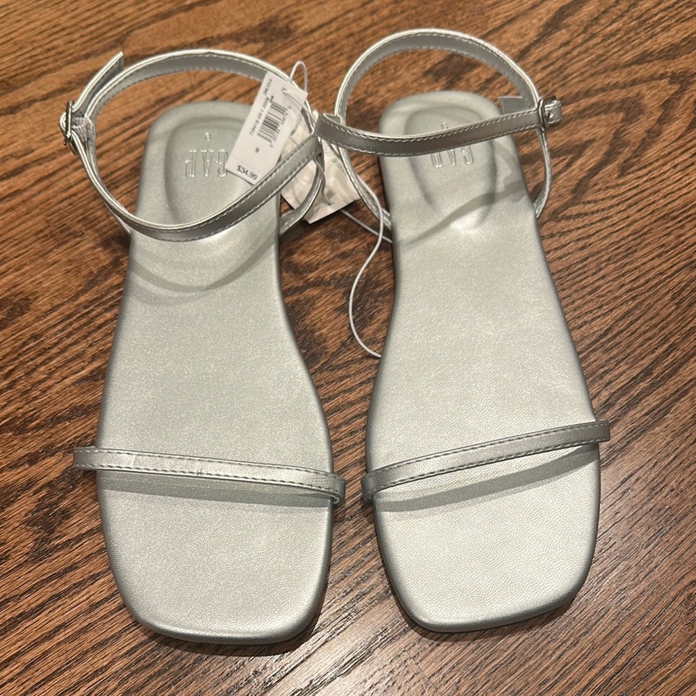 GAP Silver Sandals Minimalist Style